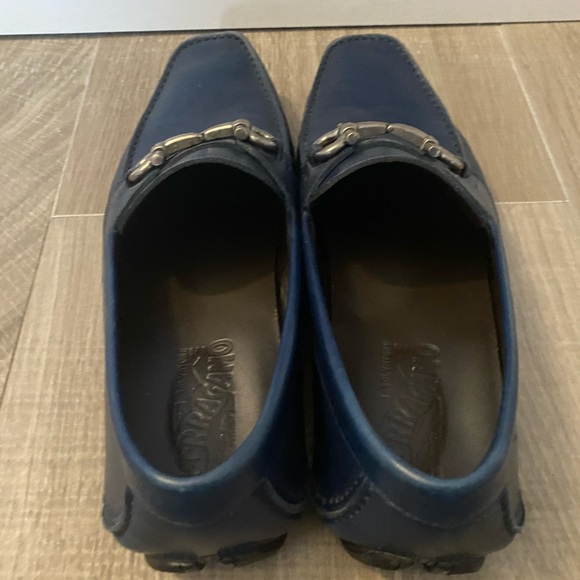 Blue Ferragamo loafers 8.5
